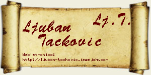 Ljuban Tacković vizit kartica